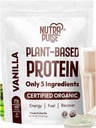 Polvo de proteína orgánica vegana – Sabor de vainilla, con base vegetal, sin gluten, sin gluten, 20g Proteína por ser, Ideal para Smoothies, Shakes, Baking, Cooking (1 Pack, 20 Servings)