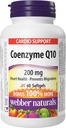 Webber Naturals Coenzyme Q10 (CoQ10) 200 mg, 60 Softgels, Suplemento Antioxidante de alta potencia, para la salud cardíaca y la producción de energía celular, 60 Day Supply, Gluten Free