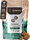Longevity Botanicals Orgánica Chaga Mushroom Extracto Powder 100g ← Concentrado 10:1 Ratio tención 100% Cuerpos Frutas Silencio Inotus Obliquus Suplemento Natural para Función Inmunitaria, Antioxidantes " Vitalidad