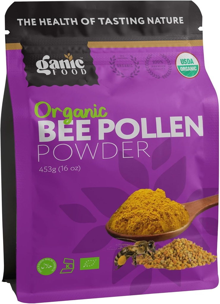 Polvo de polen de abeja orgánica, 16 onzas