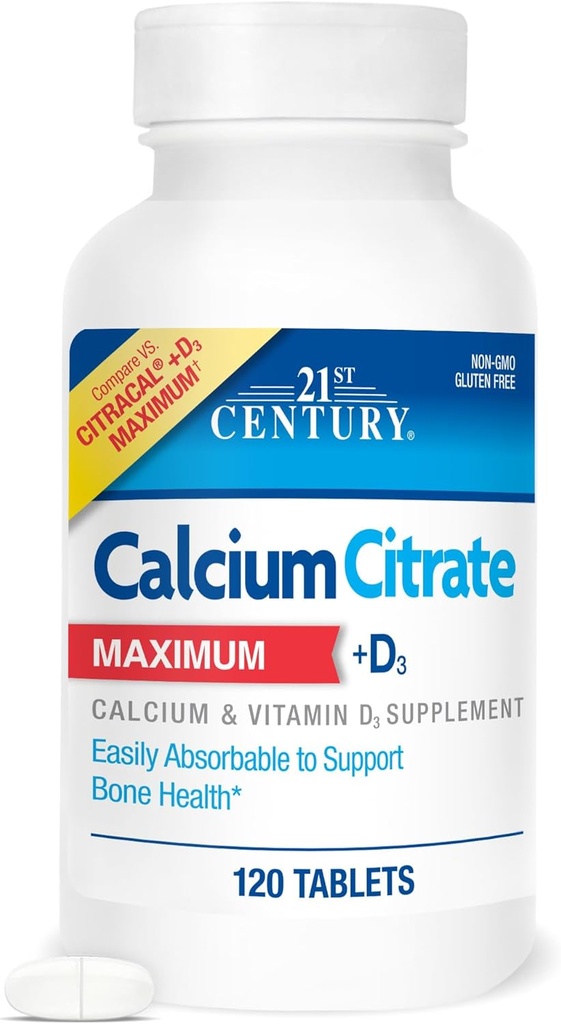 21th Century Calcium Citrate Plus D Maximum Caplets, 120 Conde (27493)