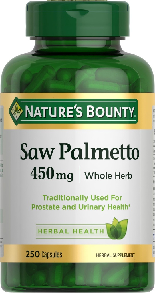 Bounty Saw Palmetto Support for Prostate and Urinary Health, Herbal Health Supplement, 450mg, 250 Capsules