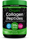 Péptidos de colágeno hidrolizado de orgaina Polvo para hombres de mujeres, Collagen de 20g de Grass, desarmado - Pelo, piel, uñas, " Suplemento de soporte conjunto, Paleo " Keto, No GMO, Tipo I y III, 1lb