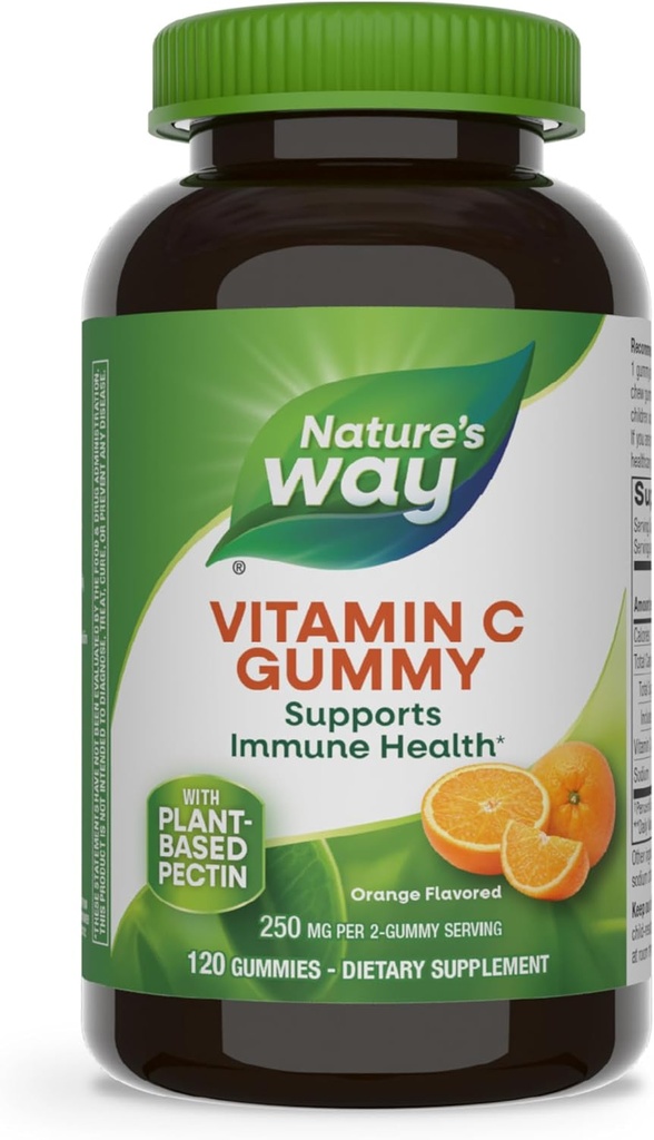 Camino de la Naturaleza Vitamina C Gummies, Apoyo a la Salud Inmunitaria*, Antioxidante, 250 mg por Servidumbre 2-gummy, Vitaminas Gummy, Flavorado Naranja, 120 Gummies