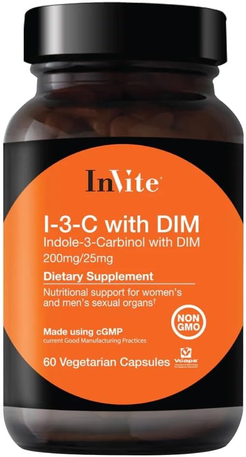 Invitar salud - Indole 3 Carbinol 200mg con DIM (I-3-C) - 30 Day Supply (2-Pack)
