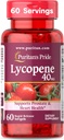 Pride de Puritan Premium Lycopene 40mg, Suplemento dietético para la próstata, antioxidante, salud cardíaca y apoyo general de salud, 2 meses de suministro, 60 rápido liberación Softgels