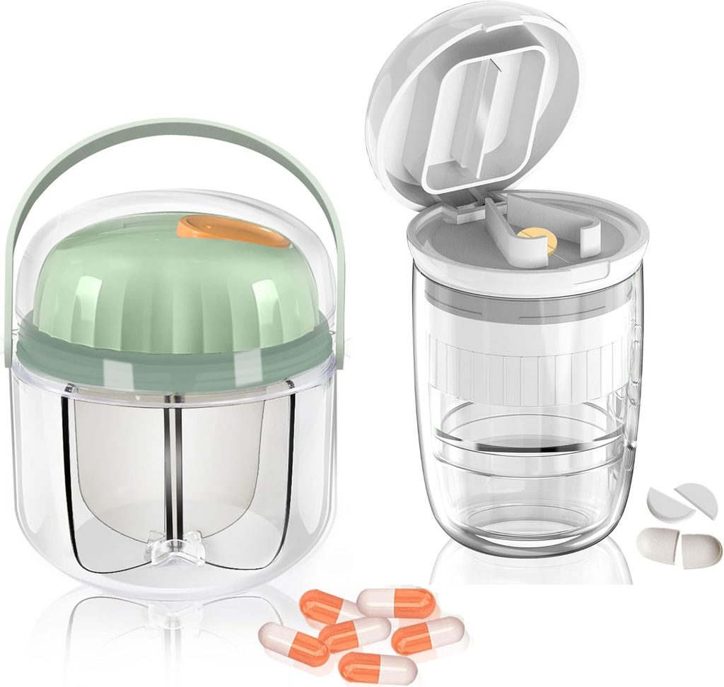 GloDeals Pill Organizer, Pill Crusher, Cutter y Splitter