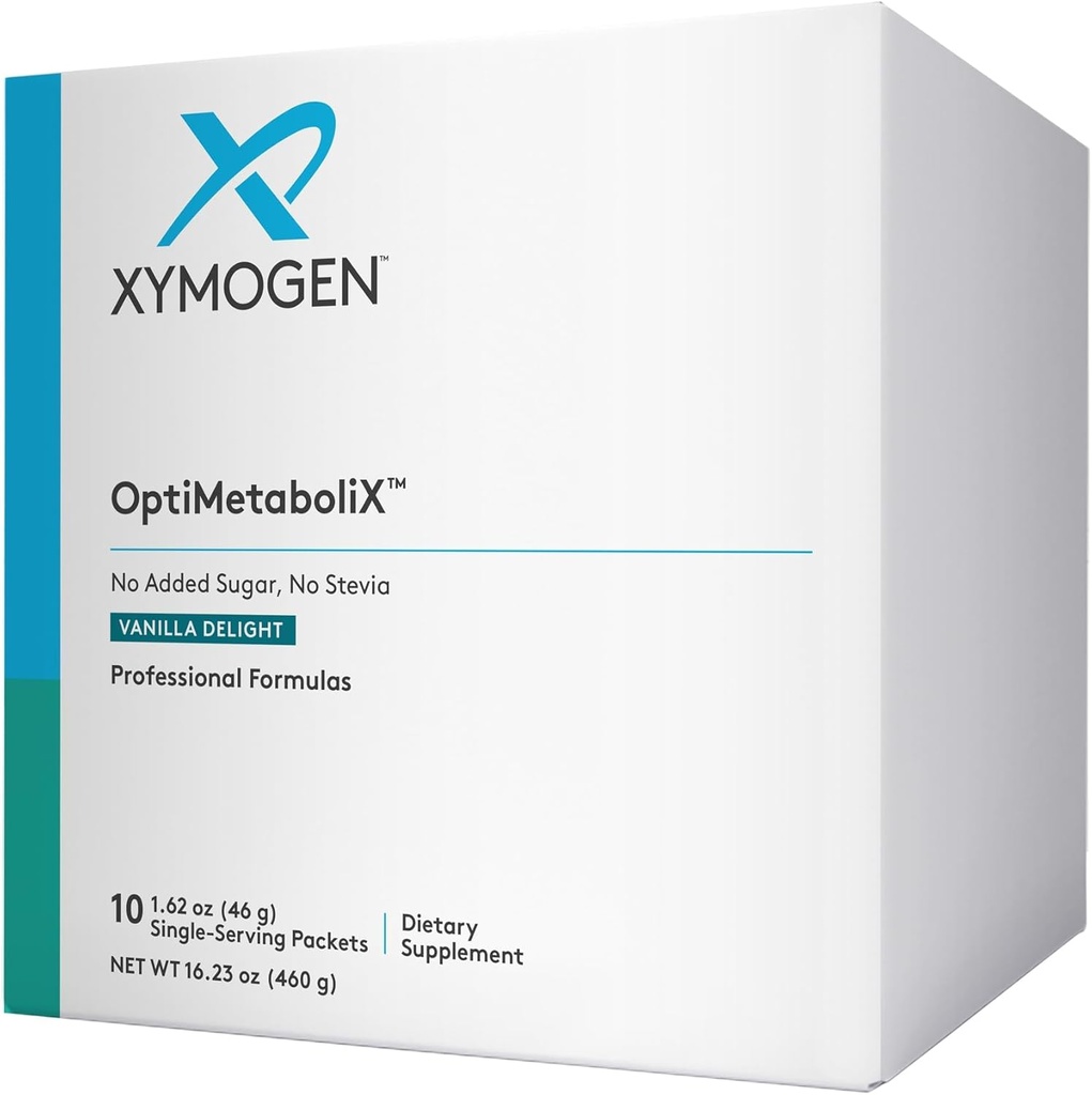 XYMOGEN OptiMetaboliX - Metabolismo Suplemento con B12 Vitaminas y Folato - Suplementos de canela + Vitamina B9 - No Sugar Añadido, Vegan y Gluten Libre - Deleite de vainilla (10 Servimientos)