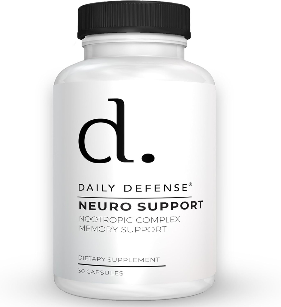 Suplemento Nootropics Brain Support - 30 cápsulas - Focus &amp; Memory Supplement for Brain with Bacopa Monnieri, Huperzia Serrata, St. John's Wort &amp; Ginkgo Biloba - Neuro Support