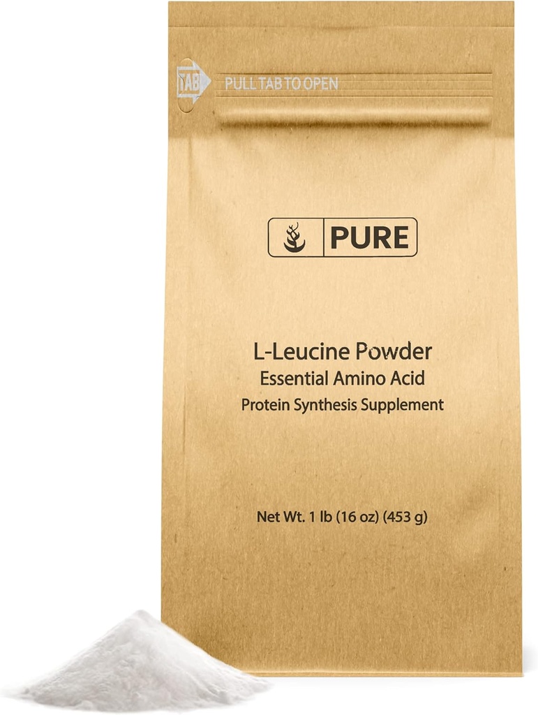 Ingredientes originales puros L-Leucine (1lb) Powder, Aminoácidos esenciales Suplemento, Lab-Verified