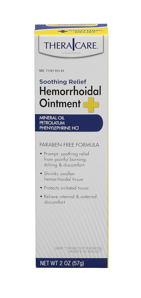 Thera Care Hemorrhoidal Ointment ¦ Soothes Itching and Burning TEN 1.0 oz TENIDO Hemorrhoid Symptom Relief ANTE Fast Acting ← Paraben-Free TEN Aplicador Incluido