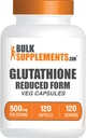 BulkSupplements.com Glutathione cápsulas reducidas - Suplemento de Glutathione - Gluten Gratis, 1 cápsula por ser, 120 cápsulas (Pack of 1)