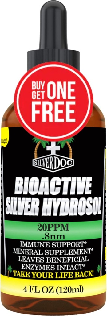 Colloidal Silver Hydrosol Dropper, Natural Alternative & Immune Support, More Effective Than Any Colloidal Product, 2-4oz Dropper Bottles, Silver Hydrosol Drops