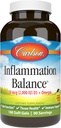 Carlson - Inflammation Balance, Balanced Omega-3 &amp; Omega-6 Ratio, con D3, Norwegian, Wild-Caught Fish Oil Suplemento con ácidos grasos, Sosteniblemente Fuented Fish Oil Capsules, 180 Softgels