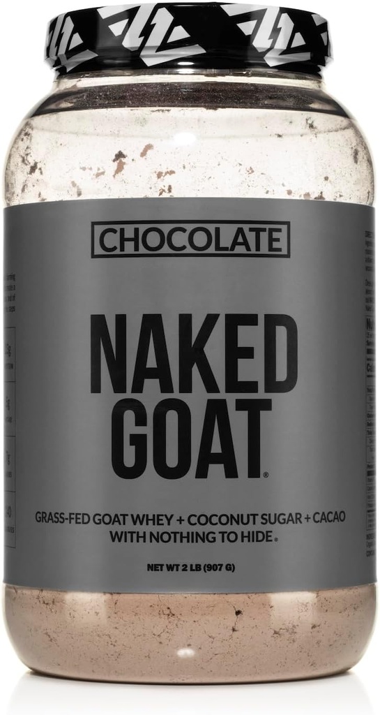 NAKED Goat Chocolate Protein Powder - Pasture Fed Goat Whey Protein Powder from Small-Herd Dairies - Sólo 3 Ingredientes - GMO Gratis, Soy Gratis - All Natural - 23 Grams of Protein - 25 Servings