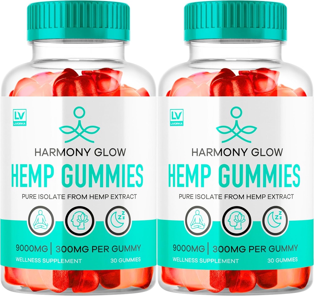 (2 Pack) Armonía Glow Gummies, Armonía Glow Hemp Gummies, Armonía Glow Suplemento, Armonía Glow Natural Hemp, HarmonyGlow Hemp Gummies, Armonía Glow Multivitamin Gummys, 60 Gummies para 2 meses