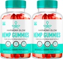 (2 Pack) Harmony Glow Gummies, Harmony Glow Hemp Gummies, Harmony Glow Supplement, Harmony Glow Natural Hemp, HarmonyGlow Hemp Gummies, Harmony Glow Multivitamin Gummys, 60 Gummies for 2 Months