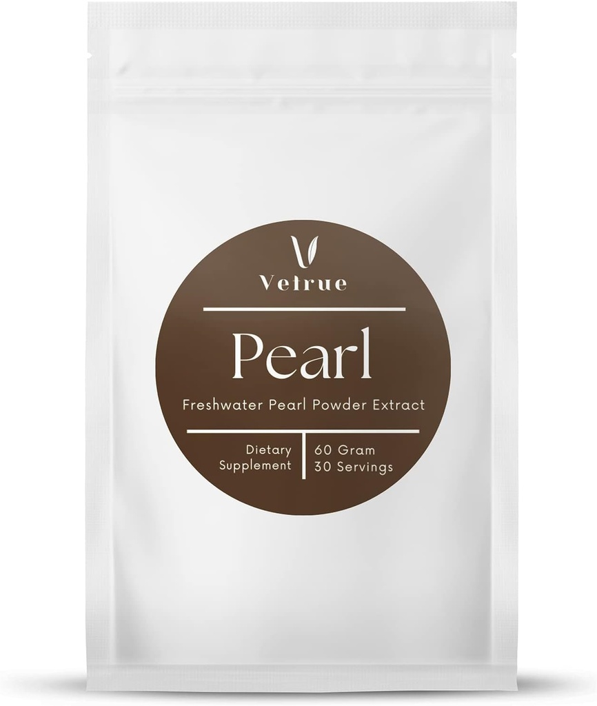 Pure Pearl Powder ← 60 Grams tención100% Natural Ingredientes de Agua Dulce Silencioso No-OMM Silencioso Suplemento dietético con Calcio &amp; Aminoácidos (30 Servimientos)