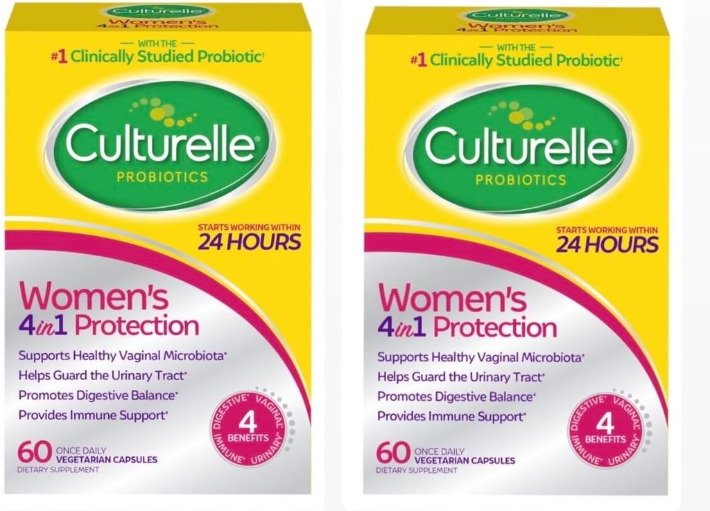 Culturelle Women’s Healthy Balance Daily Probiotics for Women - Supports Digestive, Vaginal and Immune Health, Occasional Diarrhea, Gas " Bloating - Non-GMO 60ct (2 -Pack) (2)