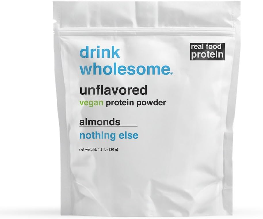 bebida sano Vegan Desflavored Almond Protein Powder Silencio para Sensitive Stomachs  Additivo &amp; Dairy Free ← No Artificial Sweeteners ← Sin Bloating, Farts o Gas Silencio No Constipation or Diarrhea