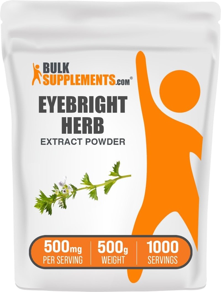 BulkSupplements.com Extract Powder de Eyebright - Extracto de Eyebright - Suplemento Herbal, Gluten Free - 500mg por Serving, 500g (1.1 lbs) (Pack of 1)