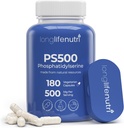 Phosphatidylserine Pure 500mg – 180 píldoras vegetarianas, 3 meses de suministro, suplemento para el fortalecimiento de la memoria, enfoque " función cognitiva, hecho en EE.UU., laboratorio probado, soy libre, no GMO