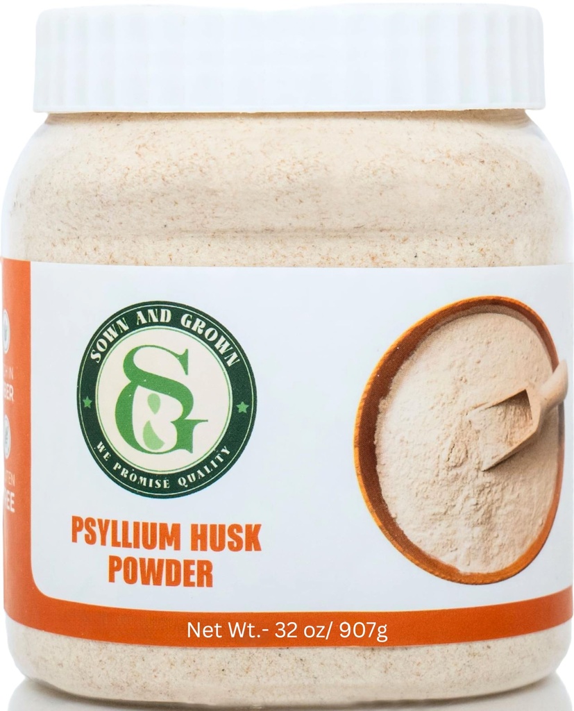 Psyllium Husk Powder- 2lb, 32oz  víspera Mezcla fácil Fibra dietética ← Limpiar su sistema digestivo Silencio Finamente Polvo terrestre ← Ideal para Keto Baking ← Non-GMO