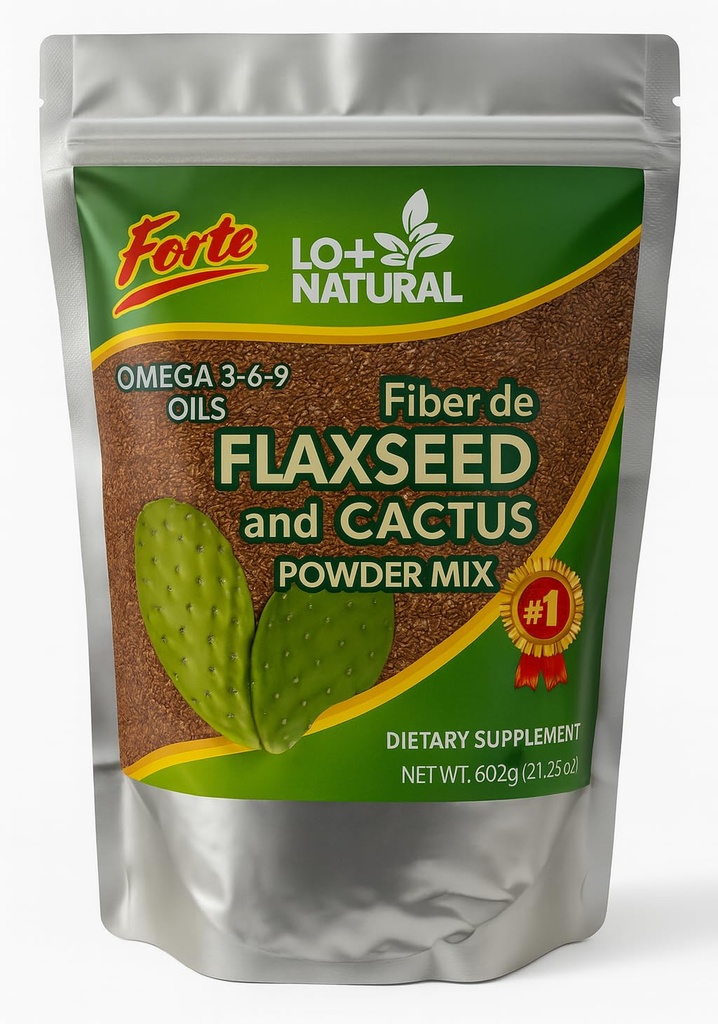 Linaza con Nopal Forte – 8 oz – 100% Flaxseed " Nopal Cactus Powder – Fiber-Rich Digestive Support – Ground Blend Dietary Supplement – Vegan " Non-GMO