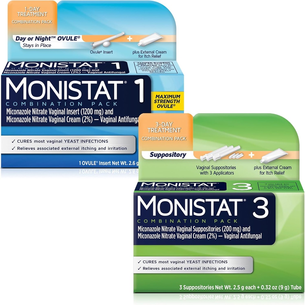 Monistat 2 Pack (3-Day Suppository y 1 Day Ovule Combination Pack)