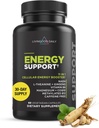 Livingood Daily Energy Support, 11-in-1 Suplemento con Magnesium, Vitamina B6, B12, Amino Acids, L Carnitine, CoQ10, Ginseng &amp; L Theanine, Supports Natural Energy for Men &amp; Women, Vegan, 60 cápsulas