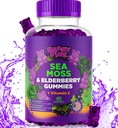 Sea Moss Gummies & Elderberry - Vitamina C + Zinc – Extra Strength Immune " Thyroid Support Booster Gummy Bears for Kids " Adults - 60 Seamoss Gummies - Made in The USA