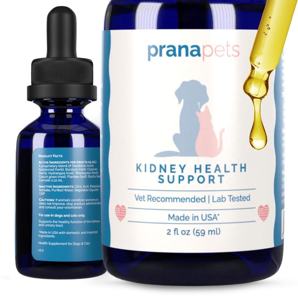 PranaPets Kidney Health Support Supplement for Cats Silencio Naturally Supports Healthy Kidney Function in Cats ← Herbal Formula ayuda a la inflamación " Síntomas de Problemas del Riñón