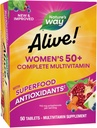 ¡La naturaleza está viva! Multivitaminas completas de las mujeres 50+, soporta Corazón saludable, Cerebro, Huesos*, Antioxidantes superalimentarios(1), B-Vitamins, Gluten Gratis, 50 Tabletas (Packaging May Vary)