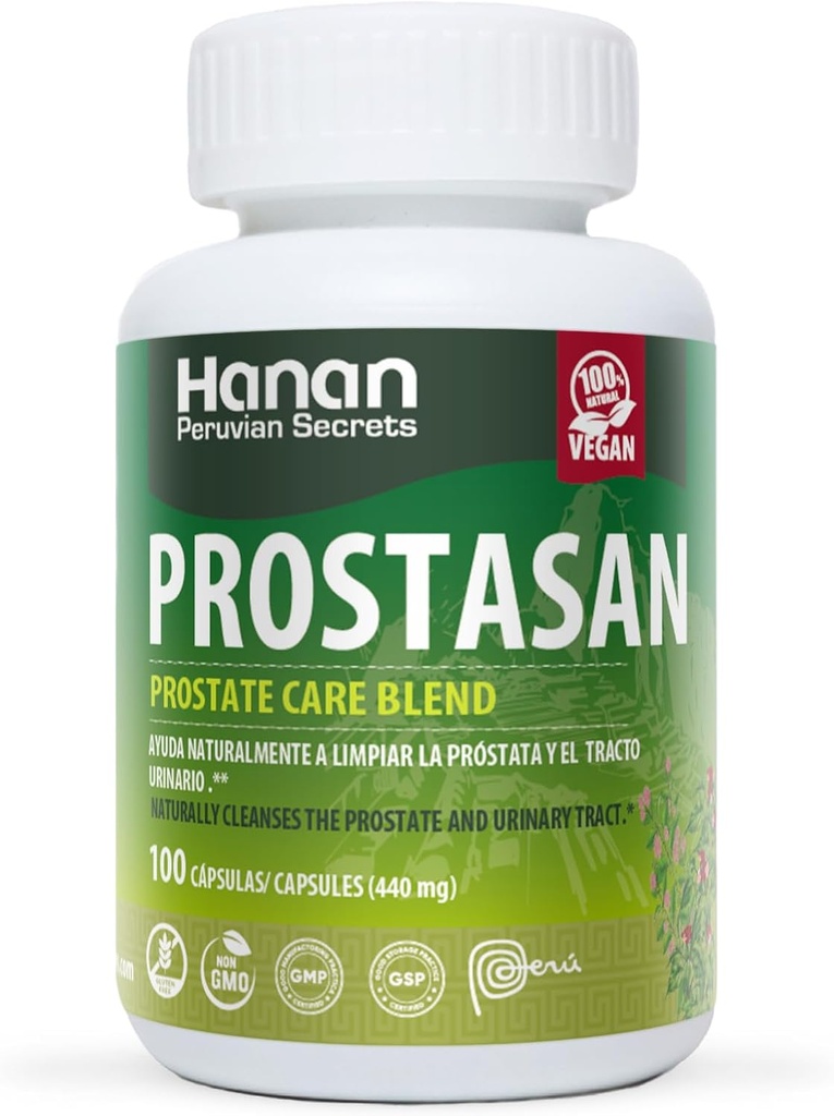 Hanan Prostasan Prostate Care Blend ← 100 Capsules ← Ayudas naturales en la limpieza de la próstata y el tracto urinario