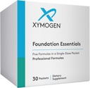 Fundacion XYMOGEN Esenciales - 5-Product Packets with ProbioMax Probiotic, ActivNutrients Multivitamin Sin Hierro, Omega MonoPure 650 Fish Oil, OptiMag Magnesium + Vitamin D3 2000 (30 Packets)