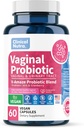Probióticos clínicos Nutra Vaginal para Mujer PH Balance, Control de olores vaginales con prebióticos " Lactobacillus Blend - Salud de la mujer Suplemento saludable Flora vaginal Apoyo 60 cápsulas