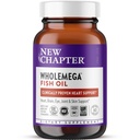New Chapter Wholemega Fish Oil Supplement - 2000mg per Serving, Clinically Proven Wild Alaskan Salmon Oil with Omega-3 + Vitamin D3 + Astaxanthin, 60 Softgels