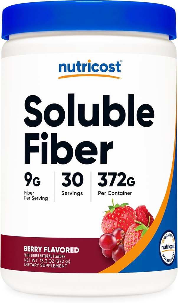 Nutricost Soluble Fiber (Berry Flavored) 30 Servings - Vegan, Non-GMO, Gluten Free