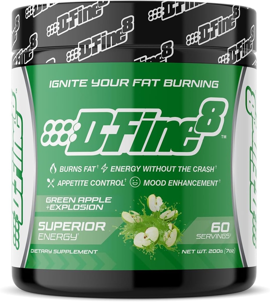 Thermogenic Pre-Workout Energy Powder " Shredding Supplement, Boost Energy Mood " Focus, Sugar Free, Contains Senactiv, Endurance, 300mg Caffeine, N-Acetyl-L-Tyrosine (Green Apple Explosion)