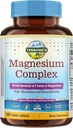 Terranics 5-in-1 Magnesium Complex Supplement 500mg - 5 Forms High Absorption Magnesium Glycinate Citrate Malate Aspartate Gluconate for Sleep Heart Health - Non-GMO 120 Vegan Capsules