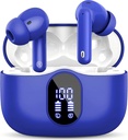 Auriculares inalámbricos Bluetooth 5.3 Auriculares Bass Stereo Ear Buds with Noise Cancelling Mic LED Display in Earphones IP7 impermeable 36H Tiempo de reproducción para los teléfonos portátiles Ejercicio deportivo Blue