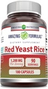 Impresionantes fórmulas Red Yeast Rice 1200mg Por Serving Capsules Suplemento ← Non-GMO Silencio Gluten Free ← Made in USA (180 Conde)