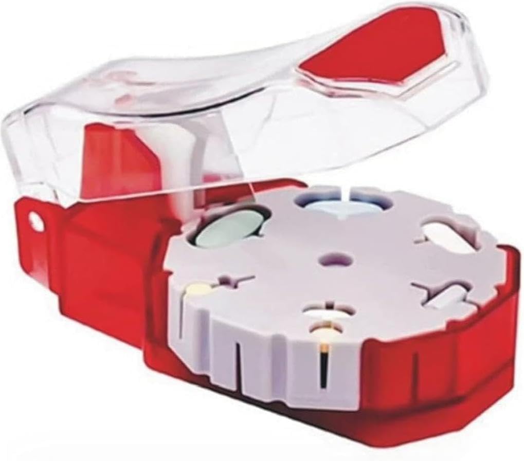 Pill Cutter - Pill Splitters for Small or Large Pills - Cuts up to 14 Different Shaped Pills or Vitamins with Self-Retracting Blade