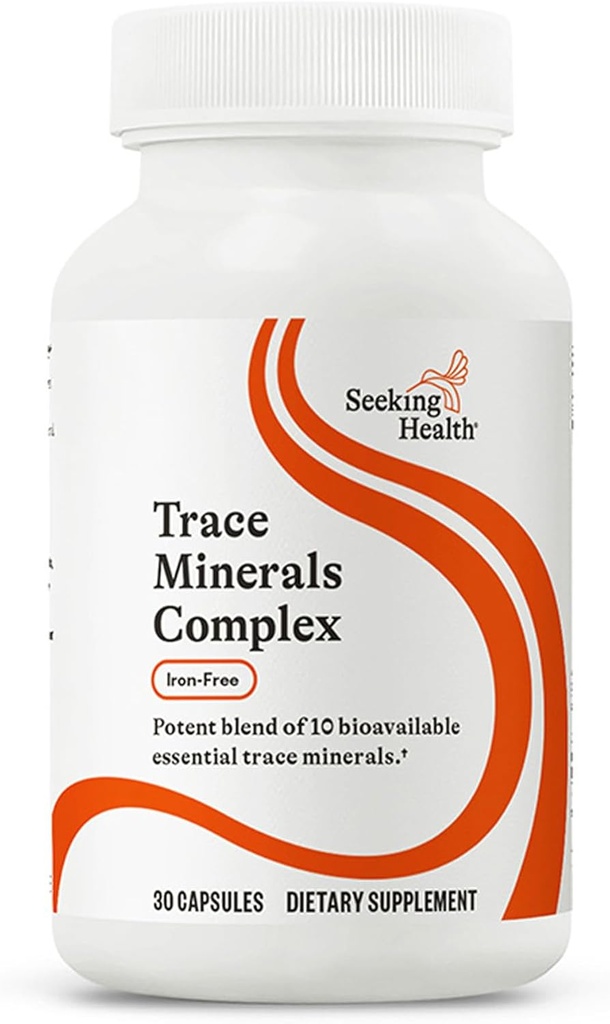 Complejo de Minerales de Traza de Salud - Incluye 10 Minerales de Traza Esencial - Suplemento Mineral Soportes Sistema Immune &amp; Nervous - Iron-Free - 30 cápsulas