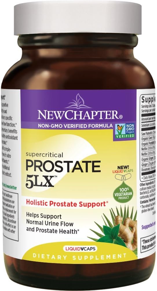 New Chapter Prostate 5LX Supplement with Saw Palmetto Plus Selenium Vegetarian Capsule, 180 Count