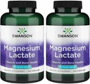 Lactato de magnesio Swanson - Suplemento Mineral Promoción de la Salud Musculo y Hueso - Forma Mineral Lactate Libre de Lactosa para Absorción Gentil - (120 cápsulas, 84 mg cada uno) 2 Pack