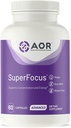AOR, SuperFocus, apoya la concentración, energía, alerta mental, calma y relax, suplemento dietético, 60 servicios (60 cápsulas)