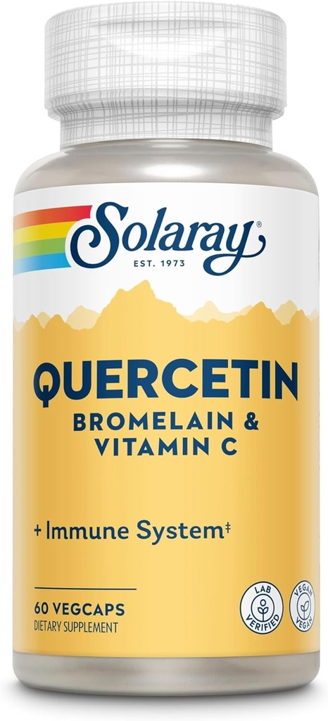SOLARAY Quercetina, Bromelaina &amp; Vitamina C, 60 VegCaps