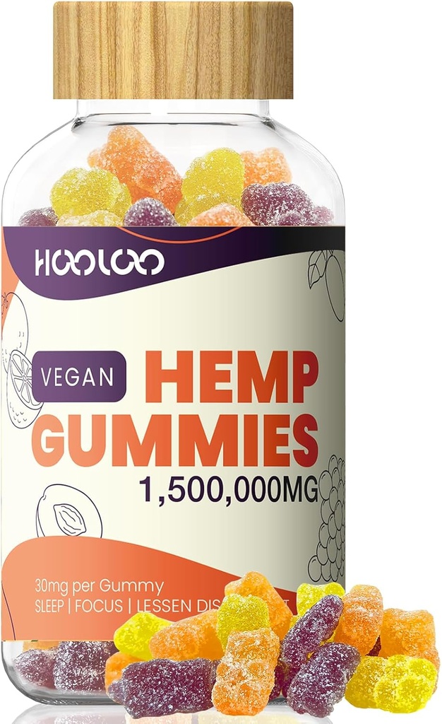 Guantes de cáñamo HOOLOO, Vegan, 2 Pack (Vegan-1,500,000mg, Juicy Orange,Grape,Peach)