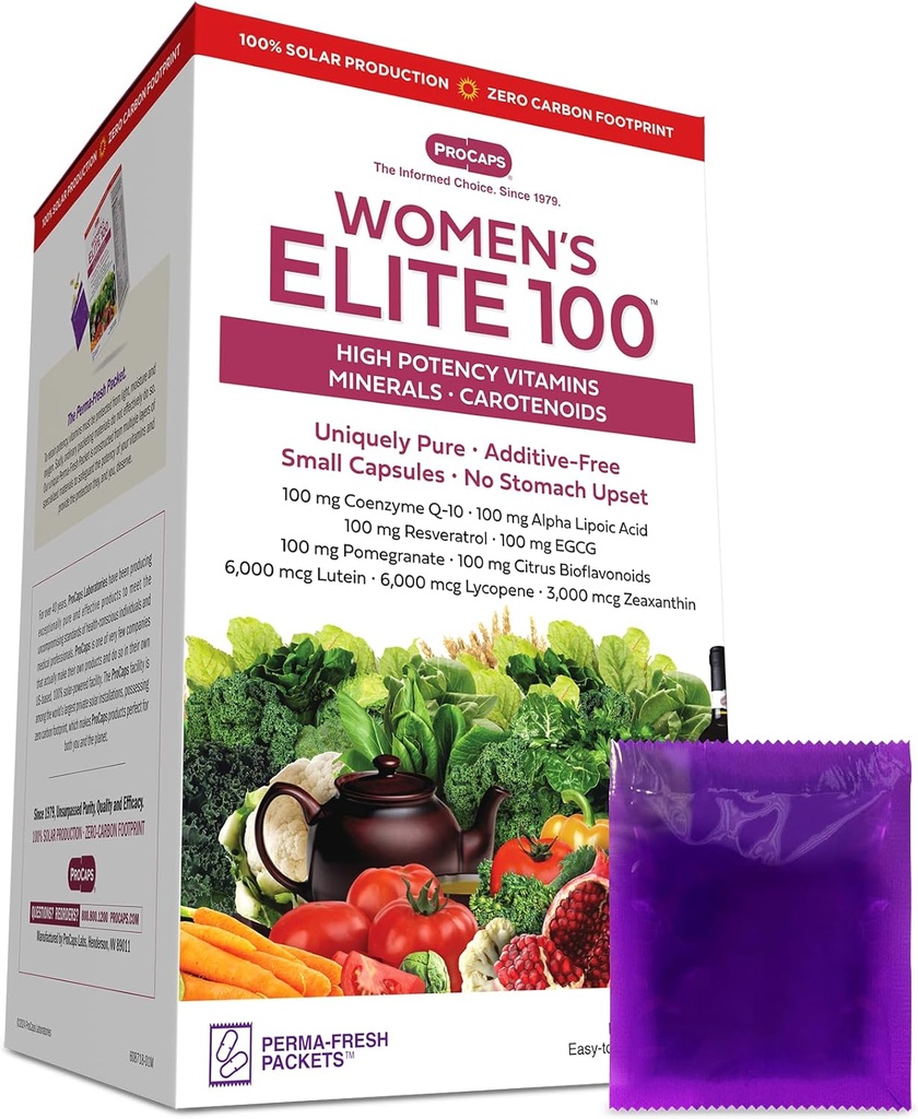 ANDREW LESSMAN Multivitamin - Women's Elite-100 120 Packets - 40+ Potent Nutrients Plus 100mg Each Coenzyme Q10, Alpha Lipoic Acid, Resveratrol, EGCG, Pomegranate, Citrus Bioflavonoids.
